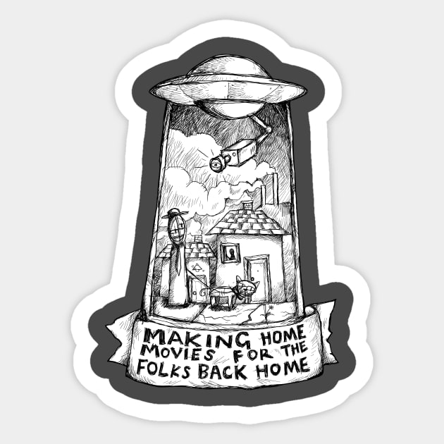 Subterranean Homesick Alien - Radiohead Illustrated lyrics. Sticker by bangart